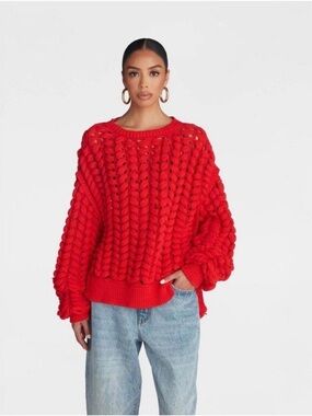 NTW KBB Chunky Cable Knit Sweater - Red | Size M